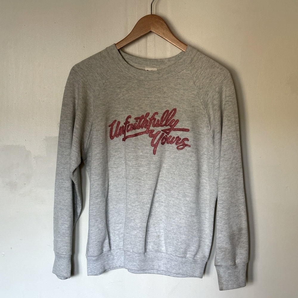 Custom Chainstitched Unfaithfully Yours grey sweatshirt